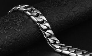 Bracciale personalizzato di lusso in acciaio inossidabile da <span class=keywords><strong>uomo</strong></span> in metallo Color argento 2017 - Product Image 3