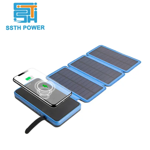 portable new products solar power bank usb 10000mah 20000mah solar power bank wireless charging