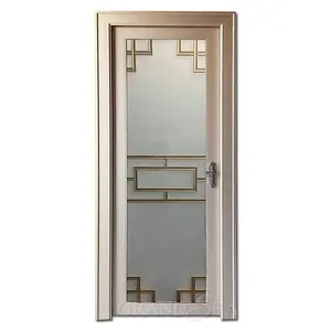 Maison turque à battants portes de toilettes conception en aluminium salle de bain porte avec fleur conception de gril