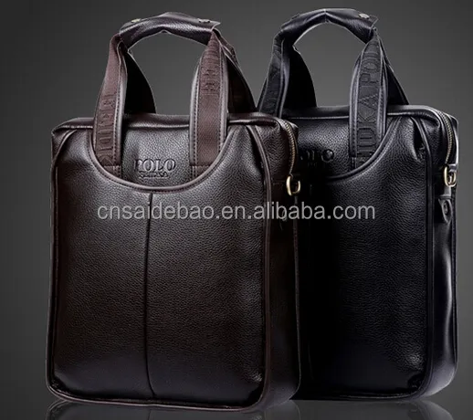 PU leather briefcase leather business handbag laptop briefcase portfolio bag with lock