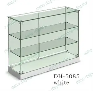 Long stand counter glass display case for retail store supermarket shelves