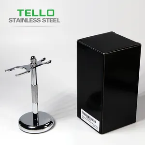 Removable Shaving Stand Stainless Razor Brush Holder Weighted Base