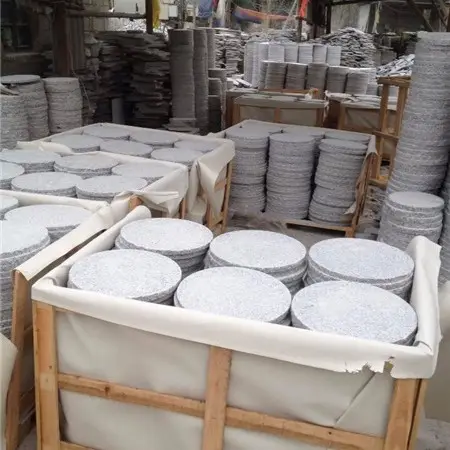 Hot Sale High Quality Round Paving Stone Granite Color G603 With Flamed Surface Finish For Garden Paving
