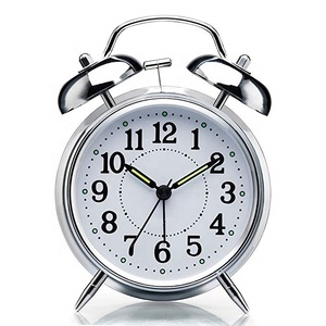 Sắt Nhìn Lớn Rõ Ràng Đơn Giản Phong Cách Đôi Chuông Đèn Ngủ Đồng Hồ Báo Thức Reloj Bảng Bàn Đồng Hồ - Product Image 1