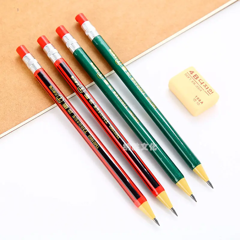 Best Promotion 2.0 mm 2B Lead Holder Wooden Click type Mechanical Drafting Drawing Pencil with a sharpener