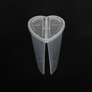 Vasos de Plástico Transparente en Forma de Corazón, Vasos Desechables para Beber, Dos Sabores en un Solo Vaso, Libres de BPA - Product Image 2
