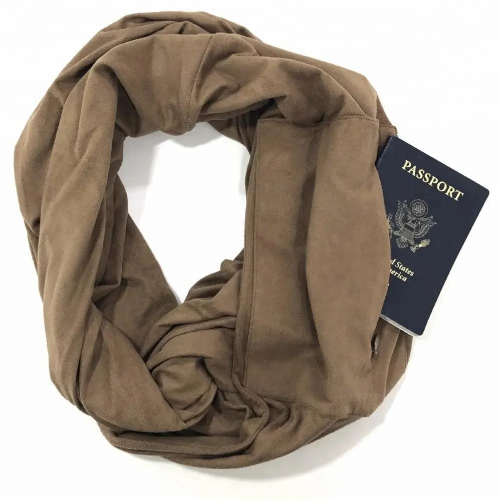 महिलाओं हल्के इन्फिनिटी यात्रा दुपट्टा छिपा जिपर जेब के साथ