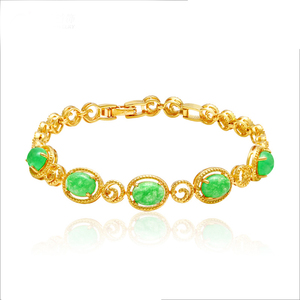 Bracelet ouvert en or jade malaisien, bijou de poignet, nouveau design, XL7025