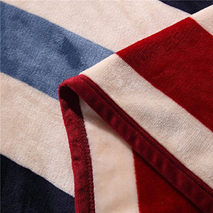 Alta calidad tres colores diseño de la <span class=keywords><strong>raya</strong></span> super suave franela fleece manta ponderada sensorial chunky manta India - Product Image 5