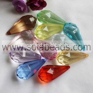 Fête <span class=keywords><strong>de</strong></span> noël 40 pcs 22 * 48 MM Transparent Rain Drop en plastique Spacer <span class=keywords><strong>perles</strong></span> pour bijoux - Product Image 1