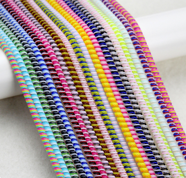 3 in 1 1.1m Length Wire Earphone Winding Device Earphone Cord Protector with Handmade Weave Rope Earphone protection Wire