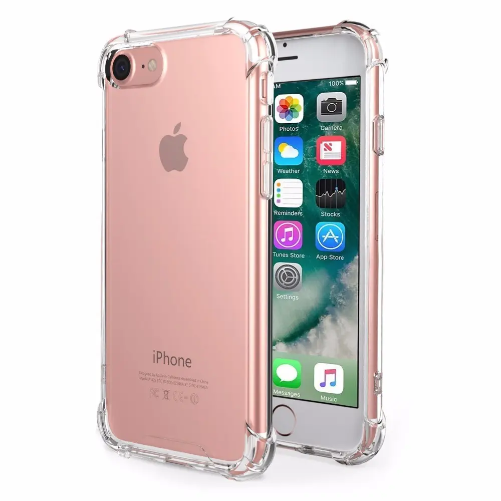 For iPhone XS MAX XR Crystal Clear Shockproof Cover Transparent Soft TPU Cases for Apple 7 8 Plus X 6 6S 5 5S SE