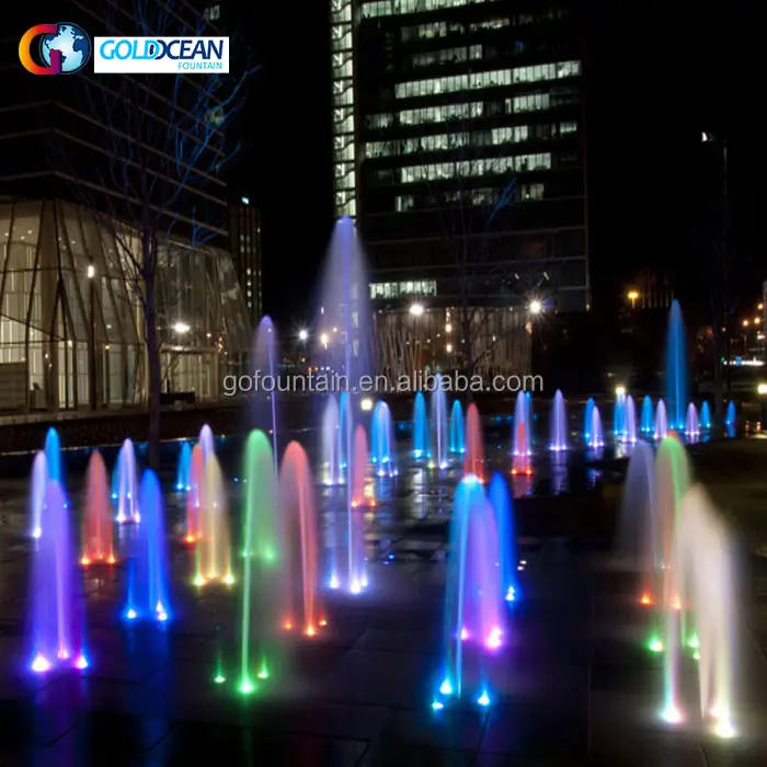 Metro bailando fuente piso de la Plaza fuentes de agua