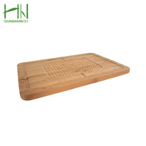Standard confortable longue durée de vie résistant mise à jour grand bambou en bois antidérapant vert planche à découper