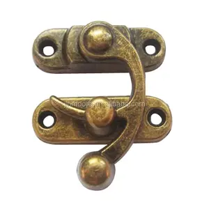 Latón antiguo de aleación de Zinc de Swing cierre de caja de joyería de cerrojo cerradura