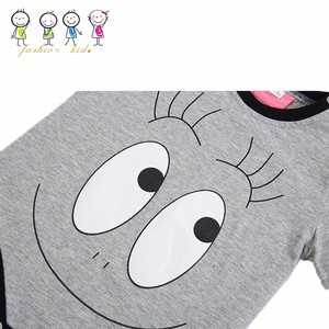 Summer short sleeve baby wear custom printing Cartoon happy face tender pink bodysuit for baby - Product Image 4