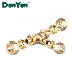 Chiết Giang Nhà Máy Brass pex Ống Nước Vật Liệu 3 Cách Nam Nữ Bằng Brass Nén Tee Ống Phù Hợp 16Mm pex Ống - Product Image 3