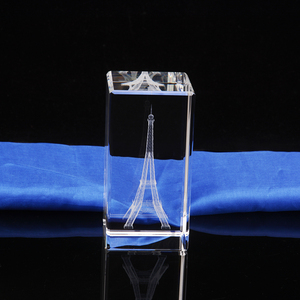Bán Hot Glass Blocks/Cubes Quà Tặng 3d Laser Khắc <span class=keywords><strong>Eiffel</strong></span> <span class=keywords><strong>Tower</strong></span>/K9 Rõ Ràng Trống Pha Lê 3D Laser Khắc Glass Cube Cho Khắc - Product Image 3