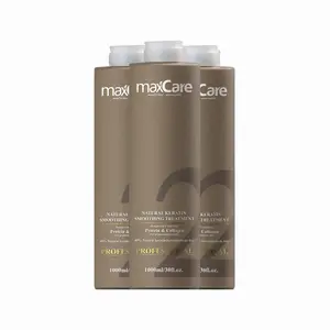 Maxcare Perawatan Rambut Profesional Produk Perawatan Rambut Halus Wanita, Perawatan Lurus Keratin Brasil untuk Hitam Wanita