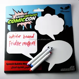 Customized Magnetic Speech Bubble magnet , small size white board for Kitchen Fridge, dry erase conversation white board