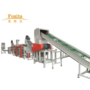 pet plastic bottle flakes crushing washing drying recycling line