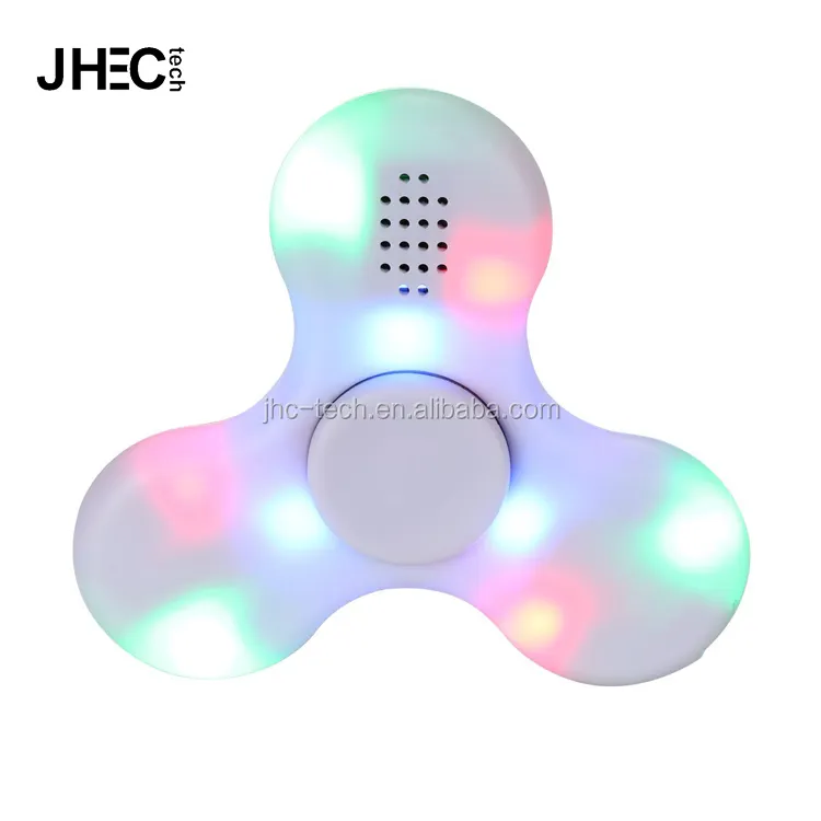 Hot selling plastic music fidget toy LED light wireless hand spinner speaker for kids and adults
