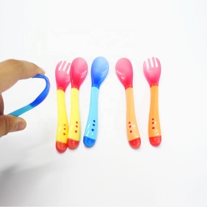 열에 민감한 소프트 헤드 최고의 실리콘 아기 수유 숟가락과 포크 - Product Image 6
