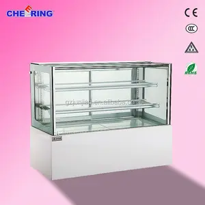 Japanese cake showcase glass refrigerator /(CSR480) three deck square marble cakes showcase