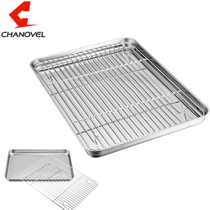 304 in Acciaio Inox di Cottura Foglio <span class=keywords><strong>con</strong></span> Rimovibile Rack - Product Image 2