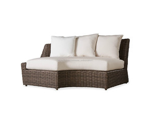 Exterior multifuncional gran sofá y otomana muebles mesa oval ronda de mimbre ratán tumbona - Product Image 3