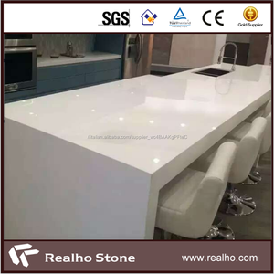 A Forma <span class=keywords><strong>di</strong></span> L Nano Piani <span class=keywords><strong>Cucina</strong></span> In <span class=keywords><strong>Marmo</strong></span> Bianco Faux - Product Image 2