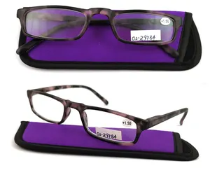 cool cheap plastic slim reading glasses women with pouch