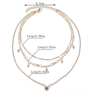 <span class=keywords><strong>Collana</strong></span> a Tre Strati con Ciondolo Stella e <span class=keywords><strong>Sole</strong></span> in <span class=keywords><strong>Oro</strong></span> per Ragazze - Product Image 5