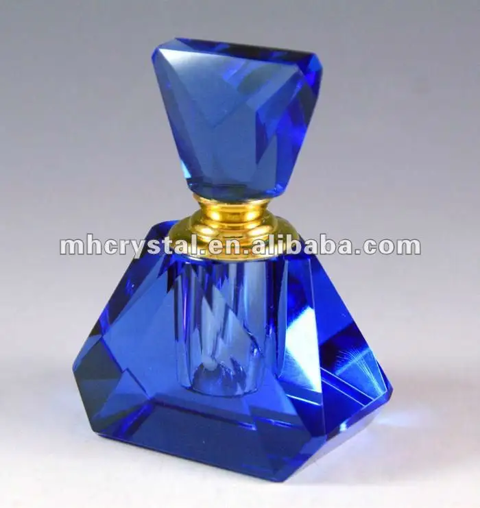 Saydam mavi üçgen K9 Kristal parfüm şişesi <span class=keywords><strong>Kobalt</strong></span> şapkası mh-x0452