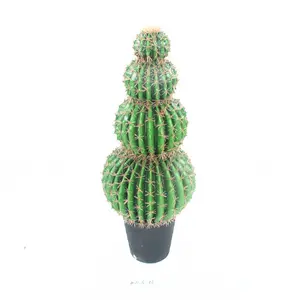 yiwu artificial plastic cactus bonsai 1077