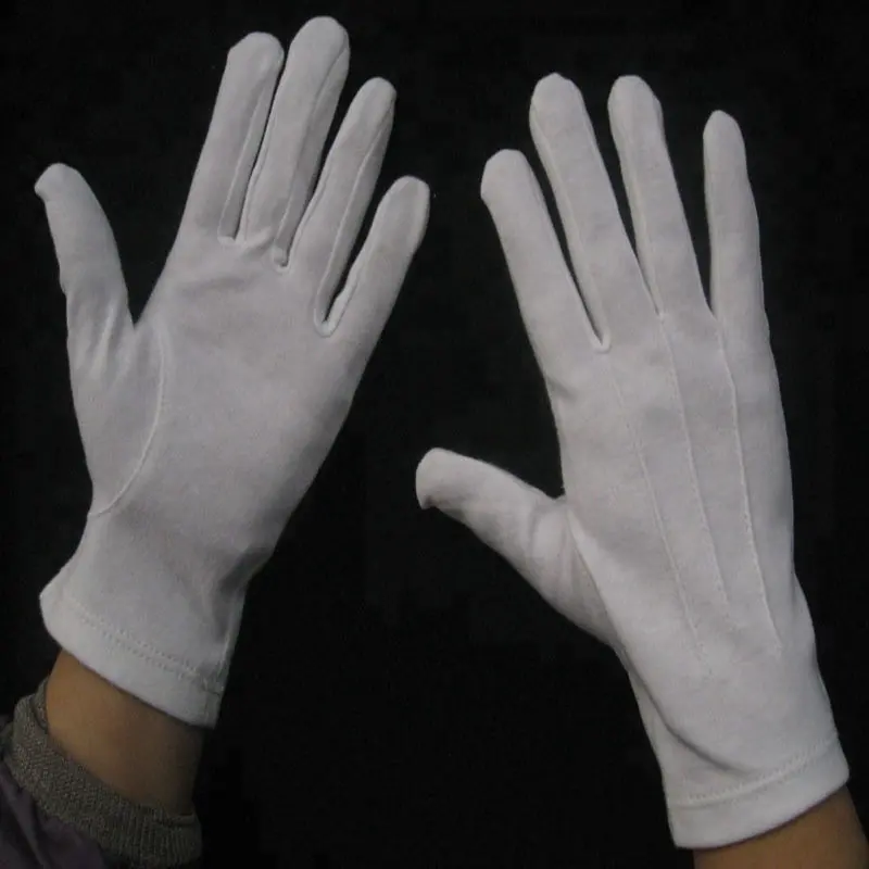 Militär weiße handschuhe mit taste uniform für martial band baumwolle handschuhe kellner handschuhe