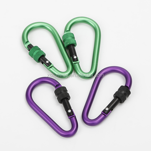 OEM aluminum colorful screw locking carabiner