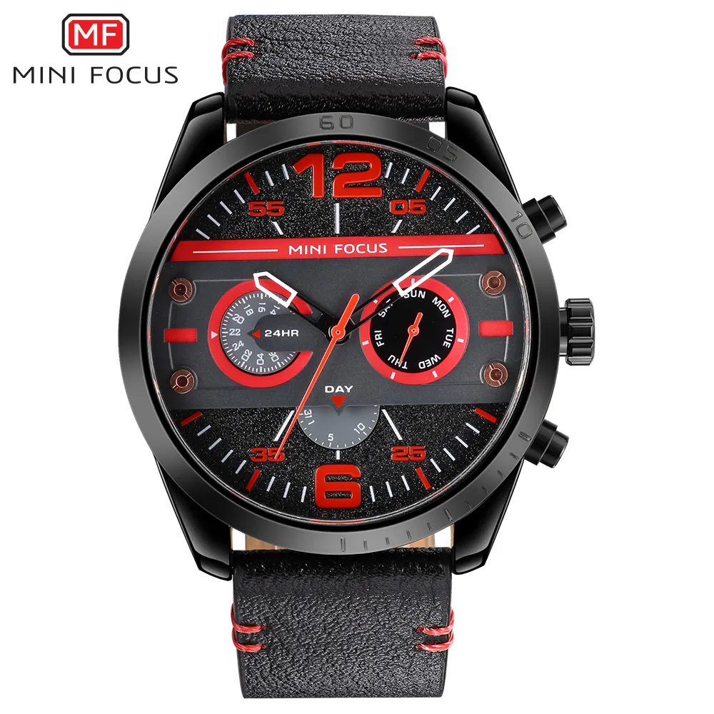 Mini Focus MF0068G Man Quartz watches Week Dial Watches Water Resistant 30m Watches