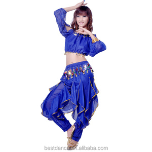 Conjunto de Ropa de Danza del Vientre <span class=keywords><strong>Egipcia</strong></span> para Mujer, Traje de Danza del Vientre, Top de <span class=keywords><strong>Manga</strong></span> <span class=keywords><strong>Larga</strong></span> y Pantalones OEM - Product Image 4