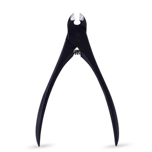 Noir bien fait Contour lames ongles cuticules dissolvant tondeuse Instruments intégré Tension ressort incarné épais pince à ongles pinces - Product Image 1