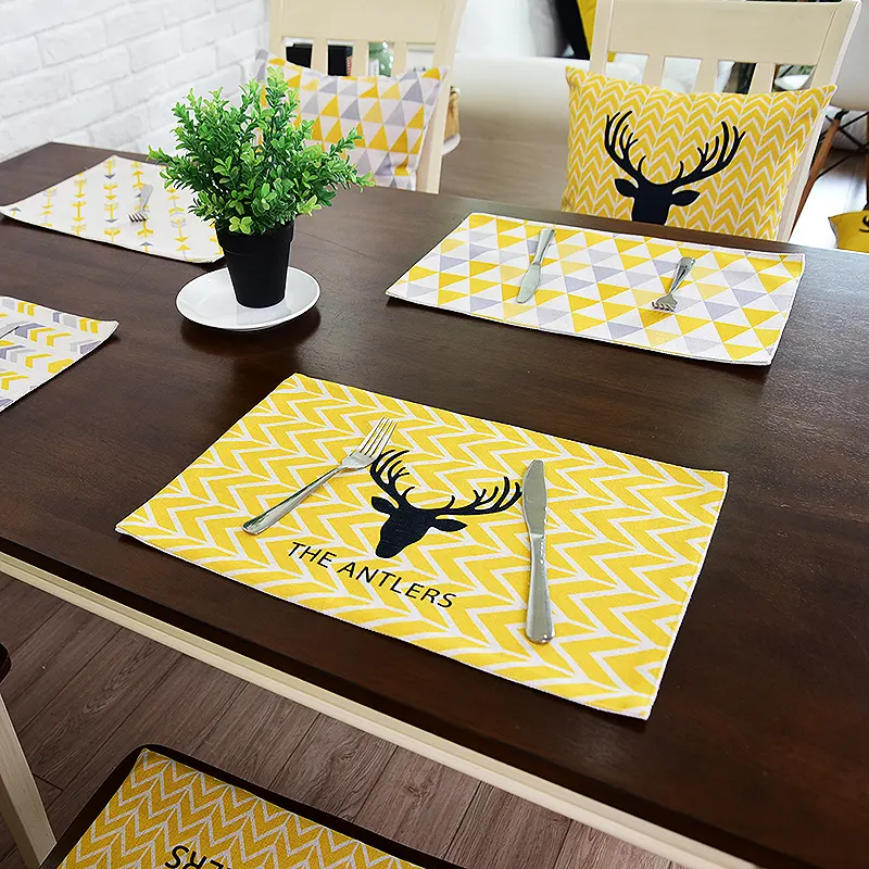 Offre Spéciale coton lin manger mat tapis de bar avec table décorative