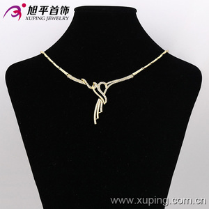63378 xuping 14k plaqué or chaîne collier et boucles d'oreilles femmes mariage Zircon cristal <span class=keywords><strong>Cloer</strong></span> ensemble de bijoux - Product Image 4