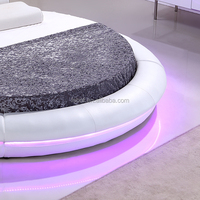 Wohnmöbel Schlafzimmer LED-Licht Großes Weißes Rundbett CY011