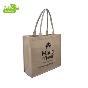 Jute Grocery Shopping bag Burlap Beach Tote Bag hemp shopping bags wholesale