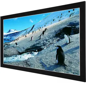 Tela projetora tamanho de tela 4k 3d, 84 "-200", prata fina, quadro fixo