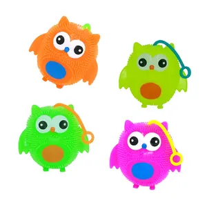 Flashing Light Plush Ball Yoyo Animal Owl TPR Toy Ball for Kids Children Wholesale
