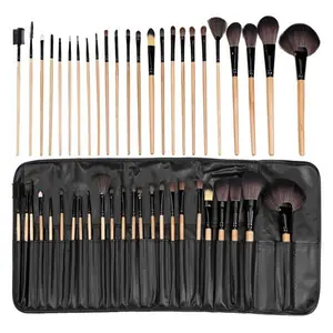 Cosmetics and makeup factory 24 pcs wood handle make up brush set