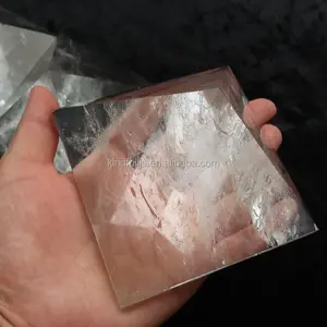 10cm large rock hand carved clear quartz crystal pyramid natural stone