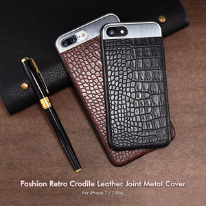 Cuero de lujo de la PU del cocodrilo piel metal teléfono celular caso contraportada para iPhone x 8 8 más 7 7 más 6 6 Más - Product Image 5