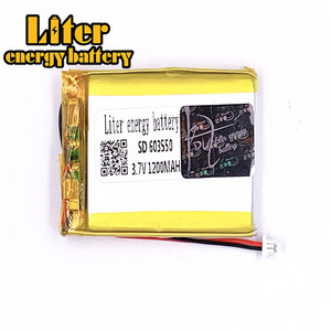 Plug 1.0-2 P 3.7 V 603550 1200 mah lipo battery Rechargeable solar li ion polymer lithium battery with PCM - Product Image 2